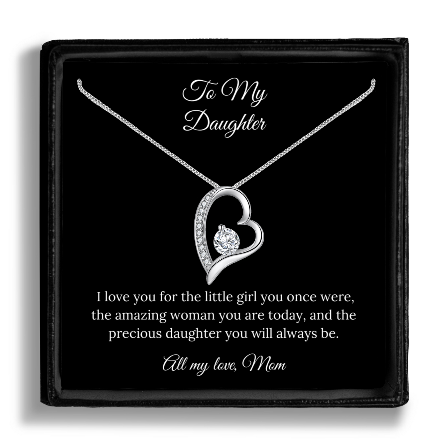 To My Daughter - Heart Necklace, Daughter Necklace, Gift For Daughter, Daughter Necklace, Daughter Gift From Mom - Mardonyx Jewelry