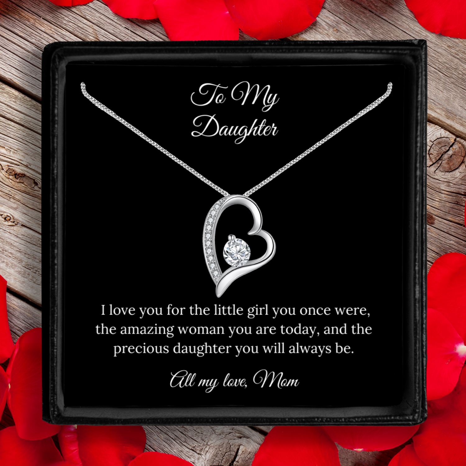 To My Daughter - Heart Necklace, Daughter Necklace, Gift For Daughter, Daughter Necklace, Daughter Gift From Mom - Mardonyx Jewelry