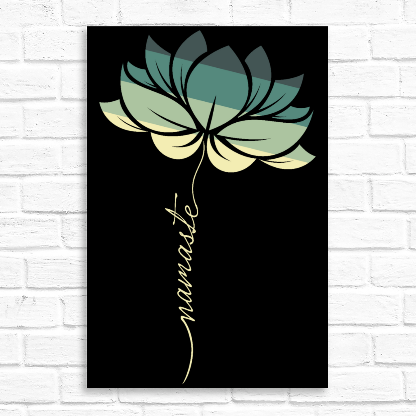 Zen Room Wall Decor Namaste Lotus Flower Canvas Art Work