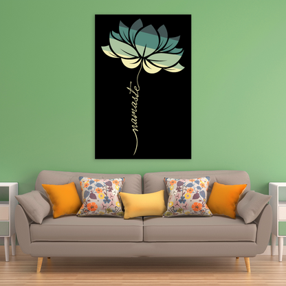 Zen Room Wall Decor Namaste Lotus Flower Canvas Art Work