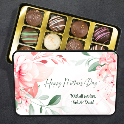 Personalized Chocolate Truffles Mother's Day Gift for Mom - Keepsake Tin