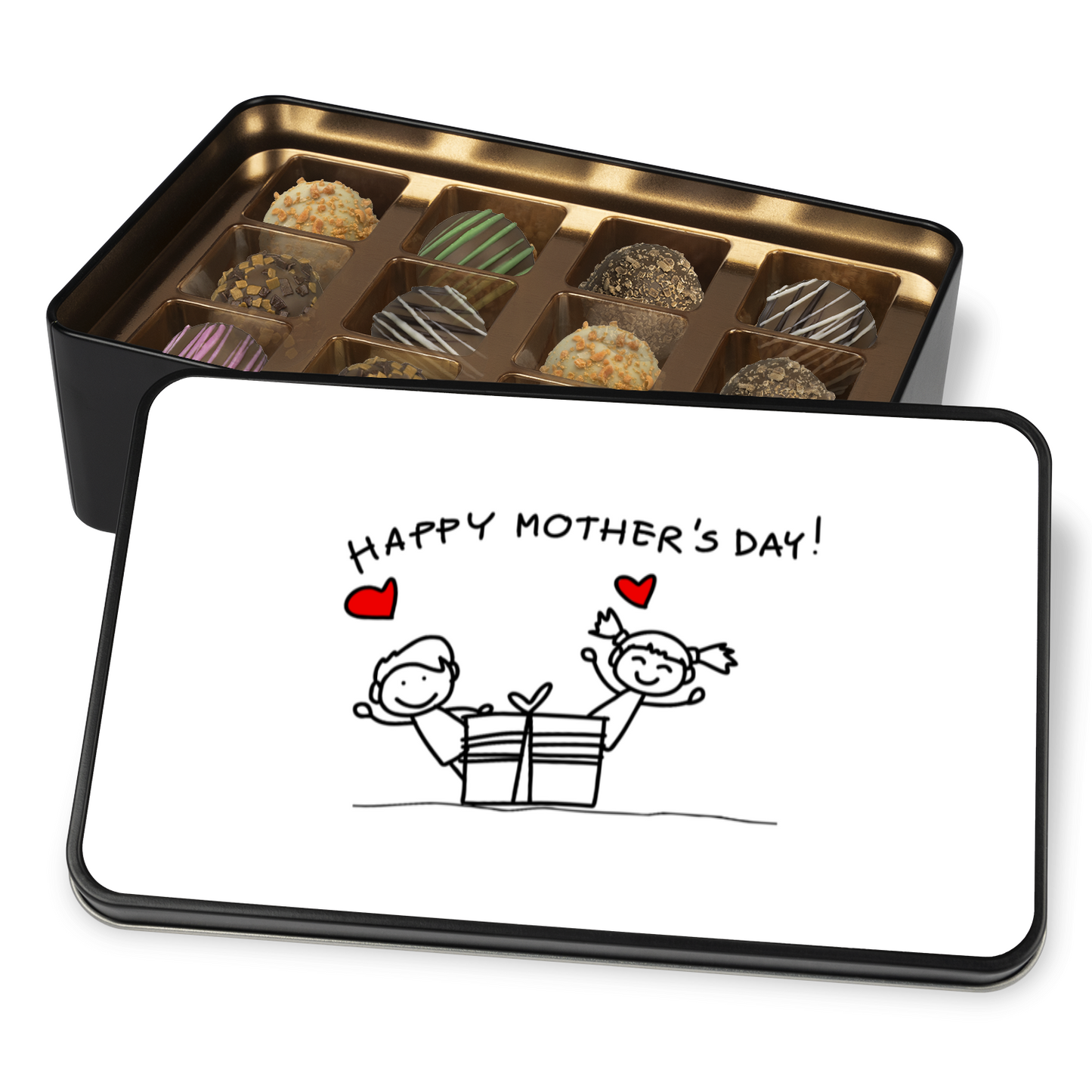 Happy Mother's Day Chocolate Truffles Keepsake Tin, Gift for Mom from Children - Mardonyx Candy