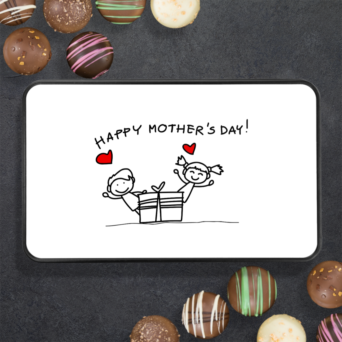 Happy Mother's Day Chocolate Truffles Keepsake Tin, Gift for Mom from Children - Mardonyx Candy