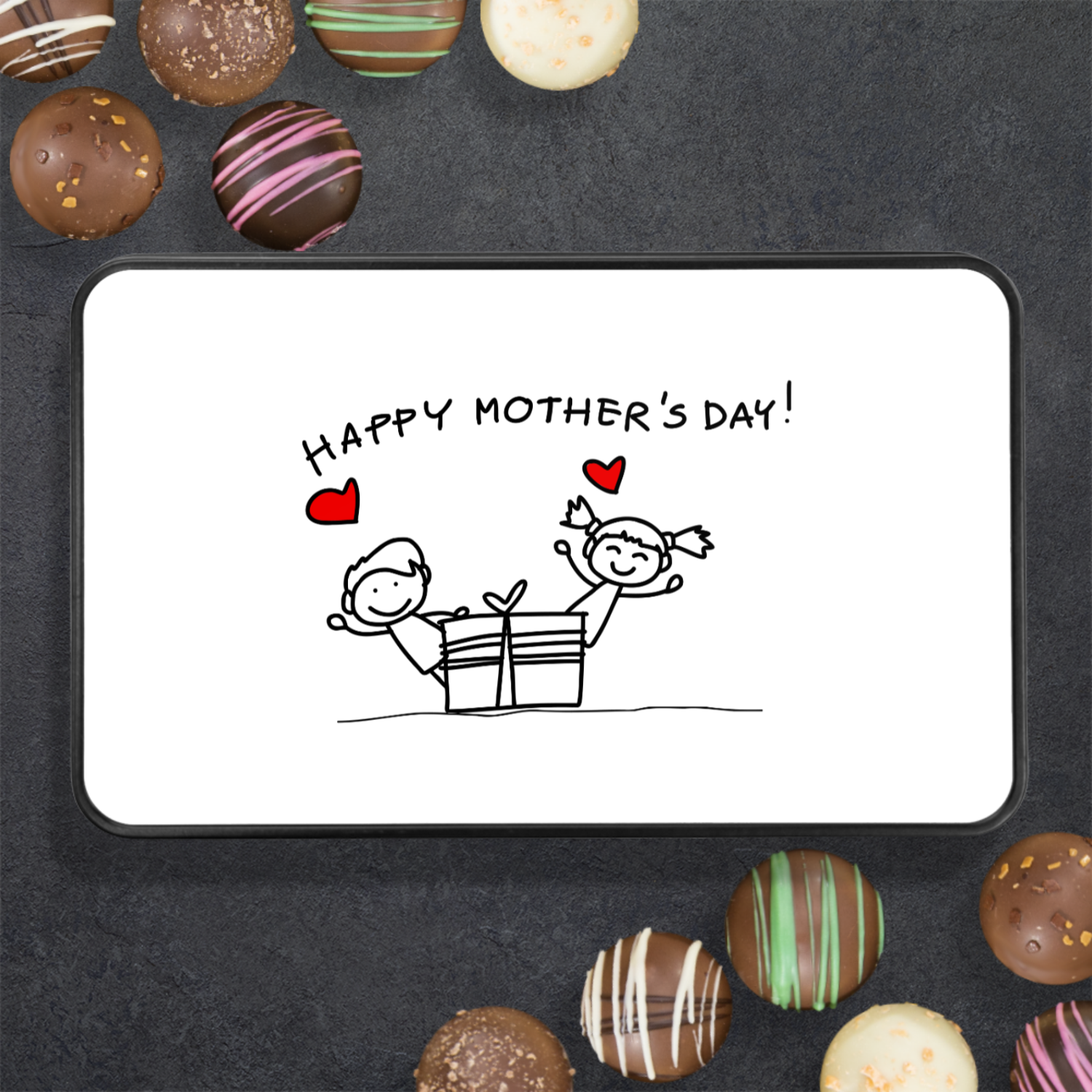 Happy Mother's Day Chocolate Truffles Keepsake Tin, Gift for Mom from Children - Mardonyx Candy