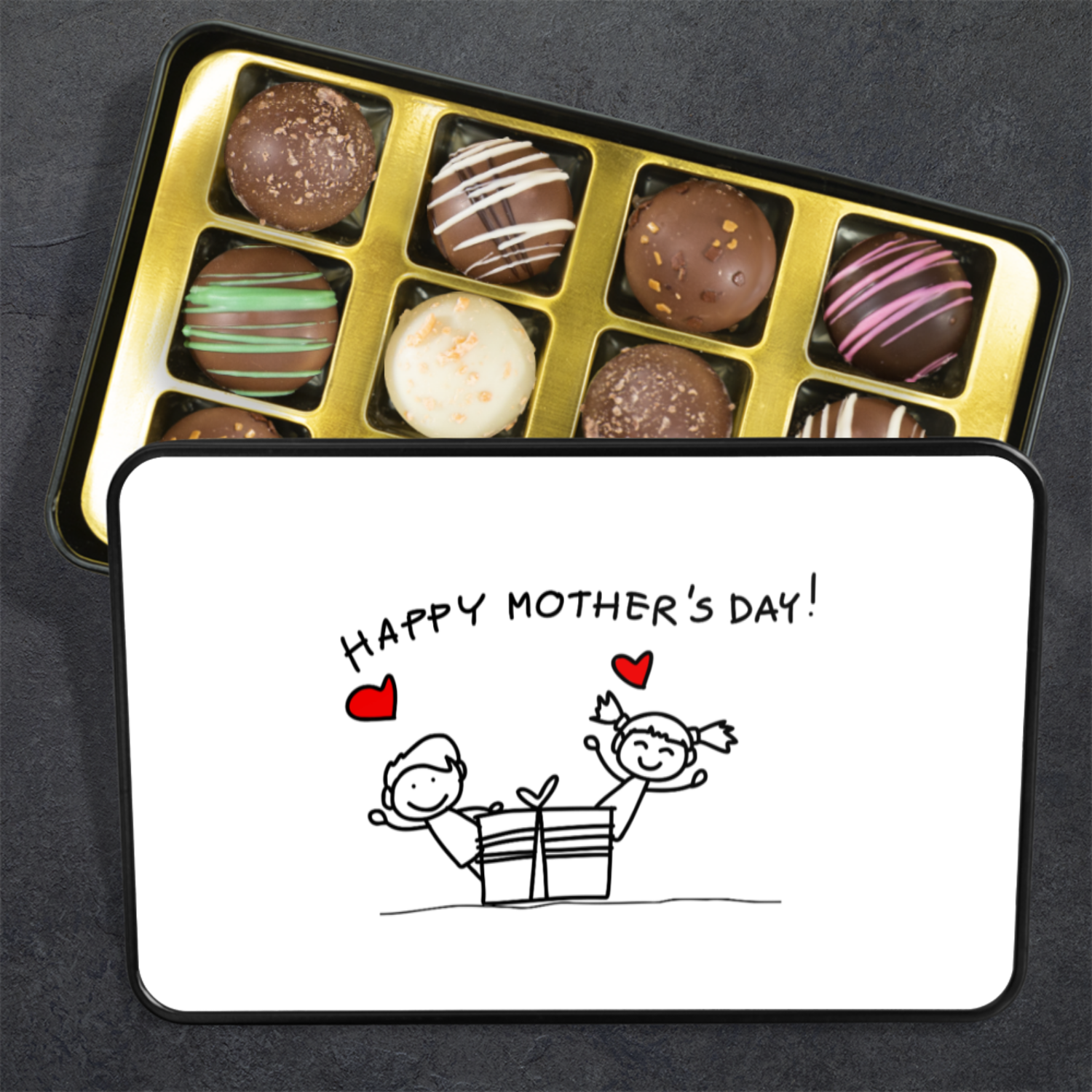 Happy Mother's Day Chocolate Truffles Keepsake Tin, Gift for Mom from Children - Mardonyx Candy