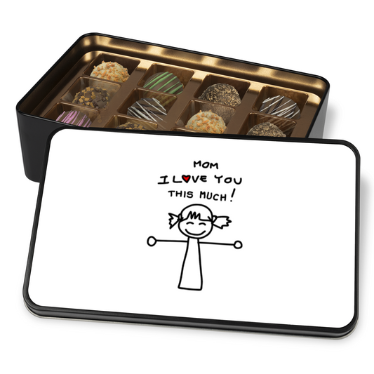 I Love You This Much Chocolate Truffles Keepsake Tin, Gift for Mom