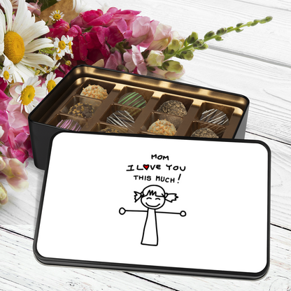 I Love You This Much Chocolate Truffles Keepsake Tin, Gift for Mom