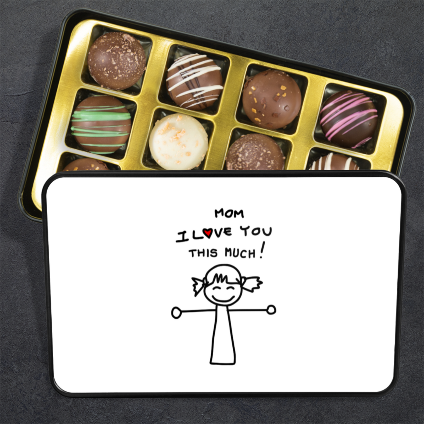 I Love You This Much Chocolate Truffles Keepsake Tin, Gift for Mom