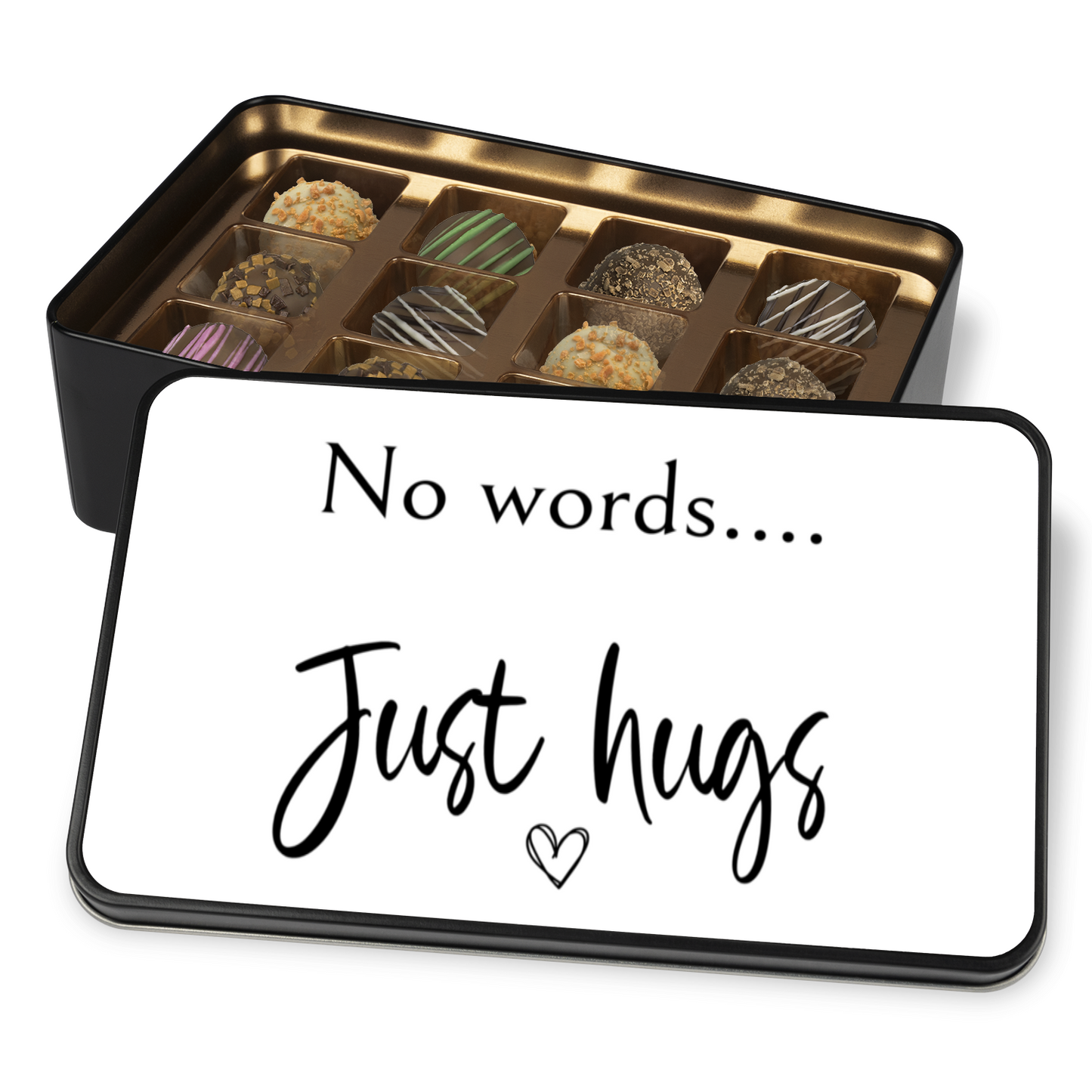 No Words Just Hugs, Gift for Friend in Need, Chocolate Truffles Box