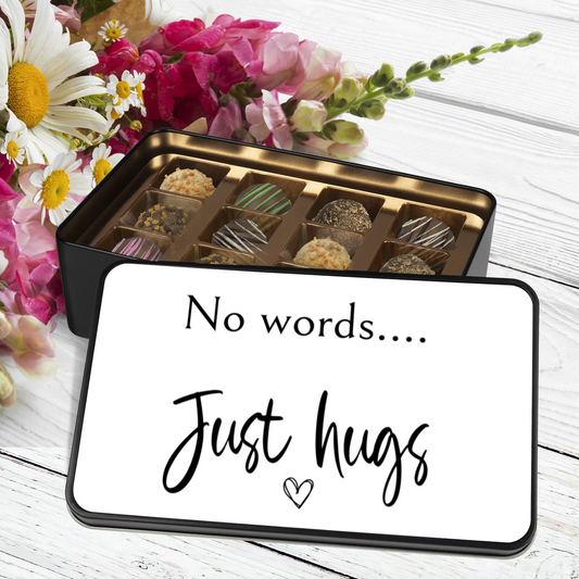 No Words Just Hugs, Gift for Friend in Need, Chocolate Truffles Box