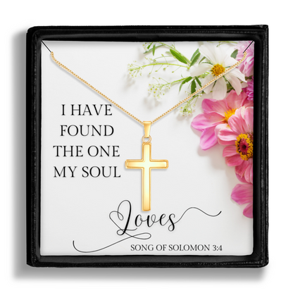 I Have Found The One My Soul Loves Gold Cross Christian Necklace - Song of Solomon