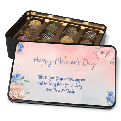 Personalized Mother's Day Chocolate Truffles Keepsake Tin