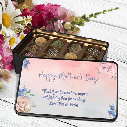 Personalized Mother's Day Chocolate Truffles Keepsake Tin