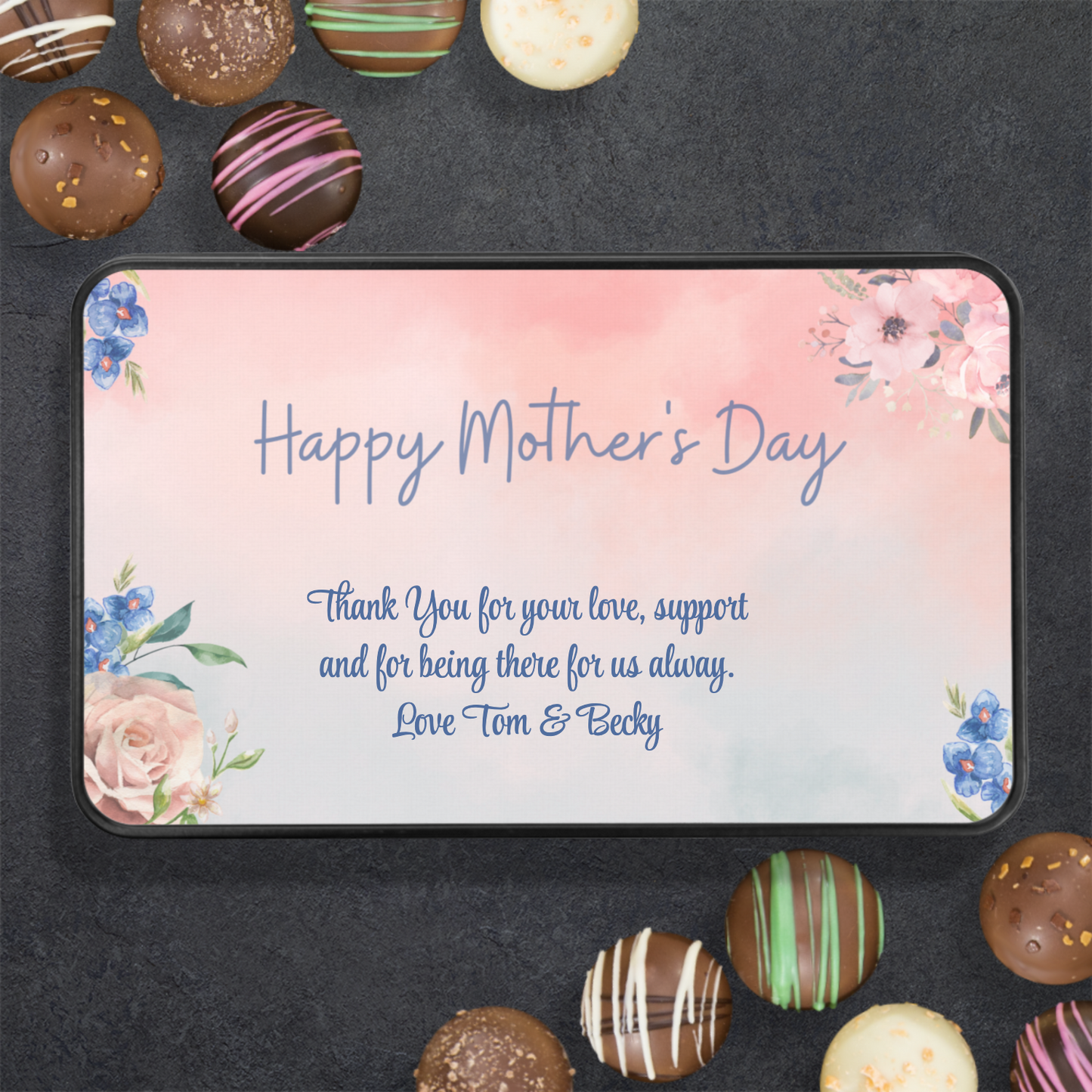 Personalized Mother's Day Chocolate Truffles Keepsake Tin