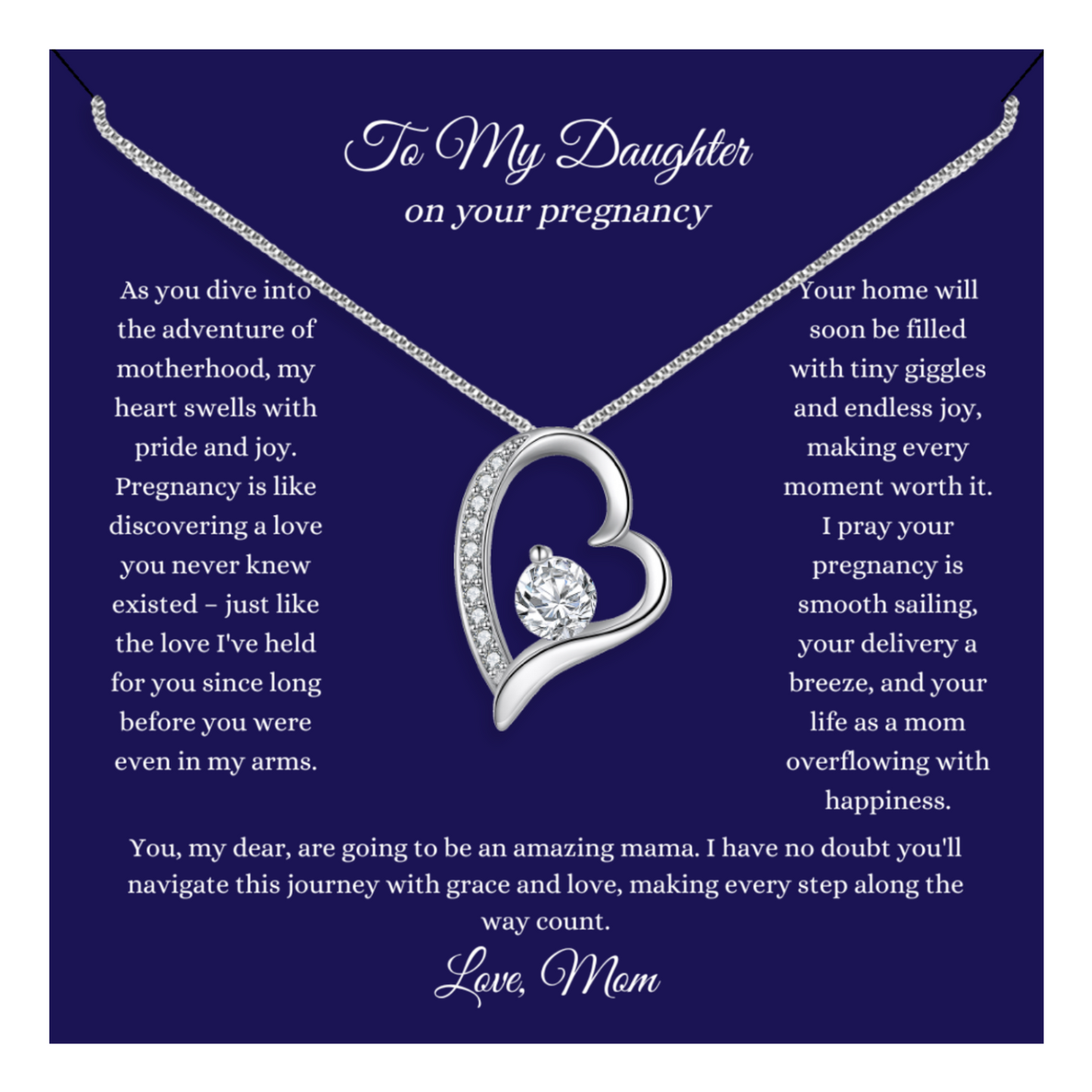 Motherhood Magic: Personalized Pendant Necklace Collection for Expectant Daughters