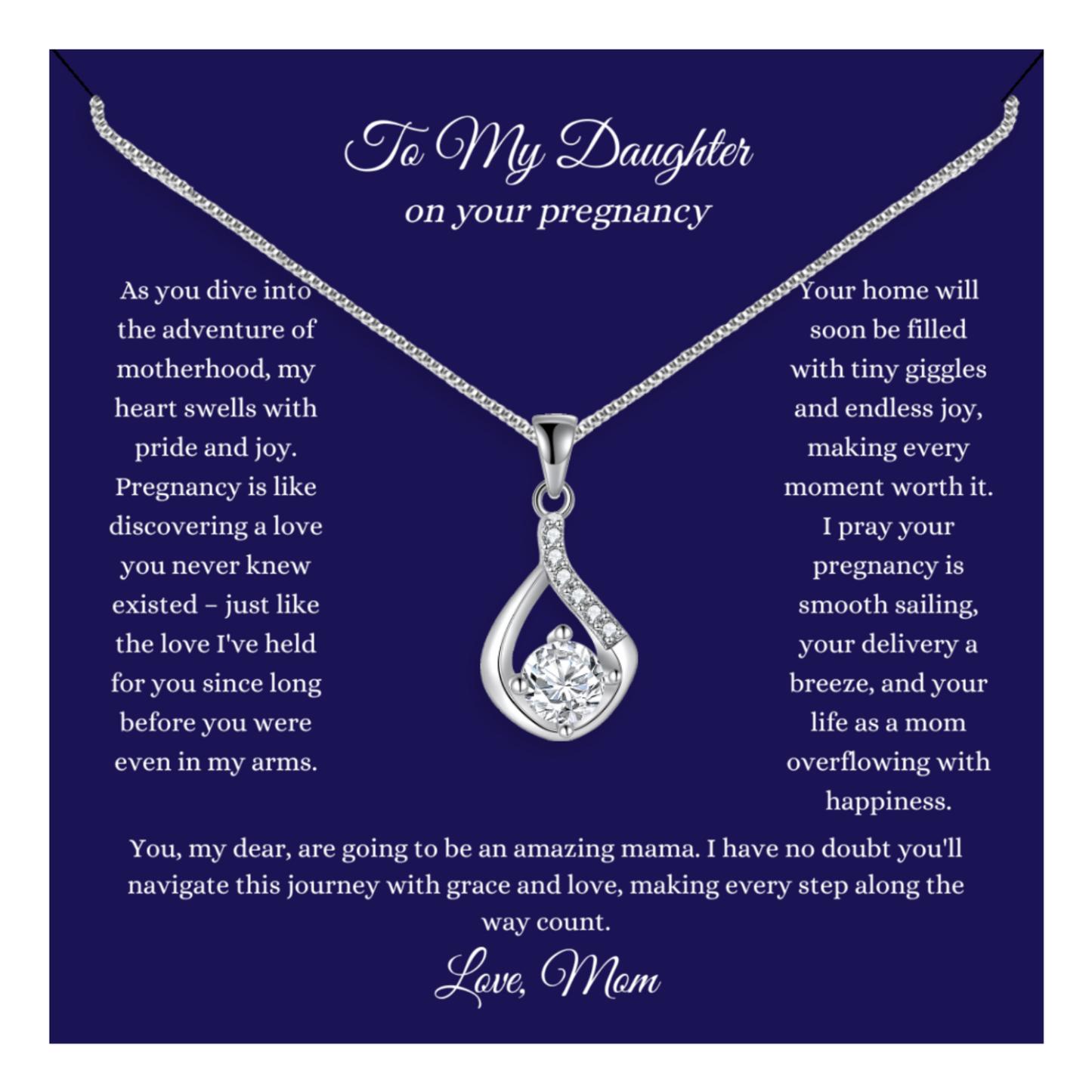 Motherhood Magic: Personalized Pendant Necklace Collection for Expectant Daughters