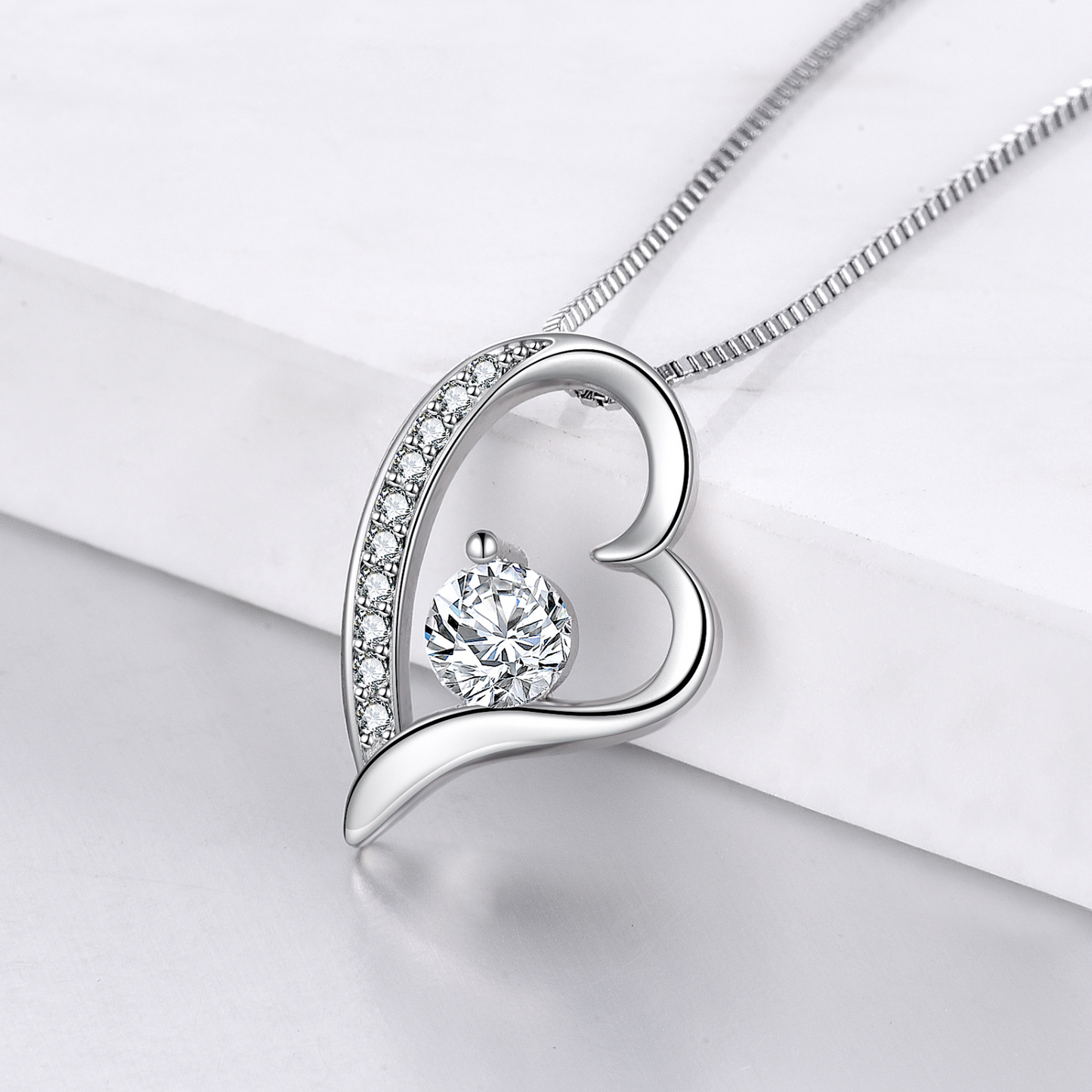 To My Wife Happy Anniversary Heart Pendant Necklace