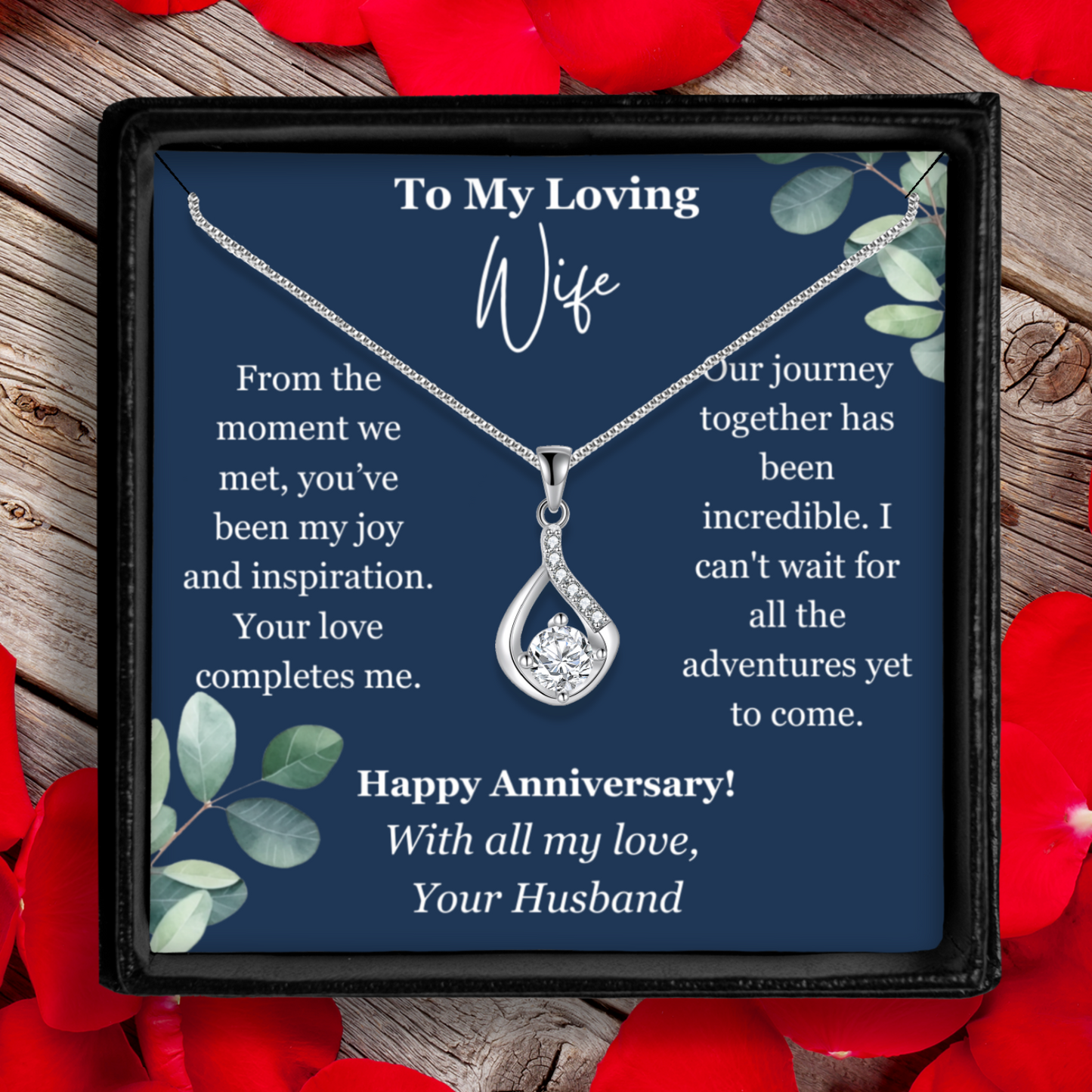 Happy Anniversary To My Wife Love Drop Necklace