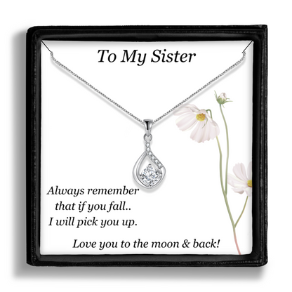 Gift for Sister - Love Drop Pendant - Sentimental Message Card