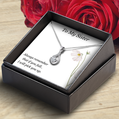 Gift for Sister - Love Drop Pendant - Sentimental Message Card