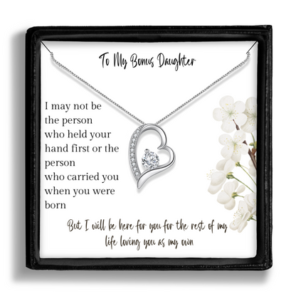 Gift for Bonus Step Daughter - Pendant Necklace - Sentimental Message Card