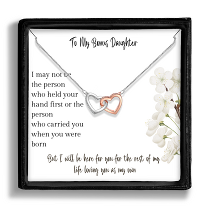 Gift for Bonus Step Daughter - Pendant Necklace - Sentimental Message Card