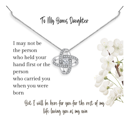 Gift for Bonus Step Daughter - Pendant Necklace - Sentimental Message Card