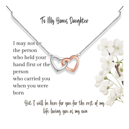 Gift for Bonus Step Daughter - Pendant Necklace - Sentimental Message Card