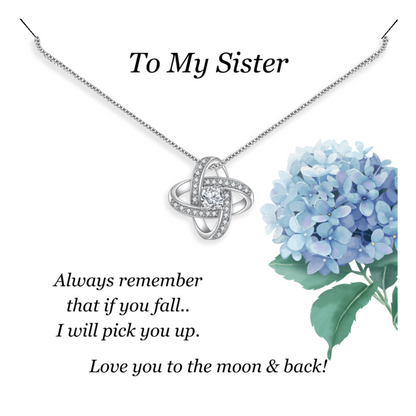 Gift for Sister - Pendant Necklace - Sentimental Message Card - I Will Always Pick You Up