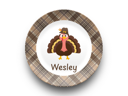 Personalized Child Thanksgiving Plate - Unbreakable, Microwave Safe