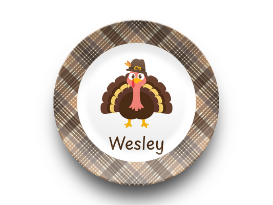 Personalized Child Thanksgiving Plate - Unbreakable, Microwave Safe