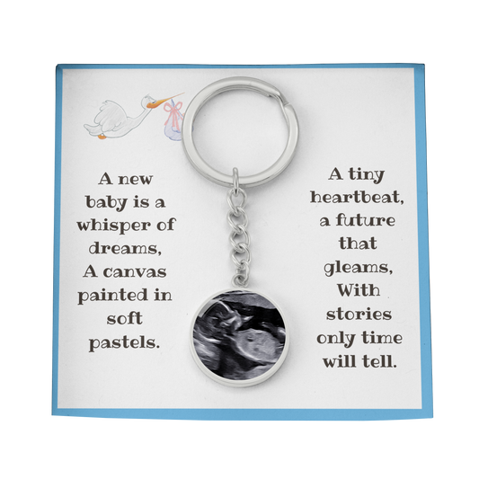 Ultrasound Sonogram Gift for Grandparents, Sonogram Keychain for New Dad, Godmother, Godparents - Mardonyx Jewelry