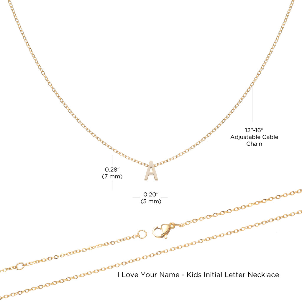 Granddaughter Young Girl Child Initial Letter Necklace with Birthday Message Card - Mardonyx Jewelry