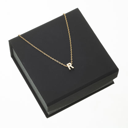 Granddaughter Young Girl Child Initial Letter Necklace with Birthday Message Card - Mardonyx Jewelry