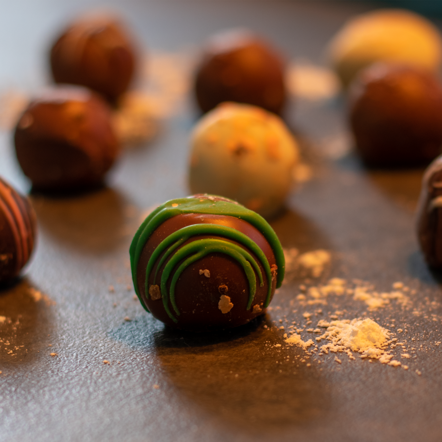 Artistic Poinsettia Chocolate Truffles: Indulgence in a Stunning Tin - Mardonyx Candy