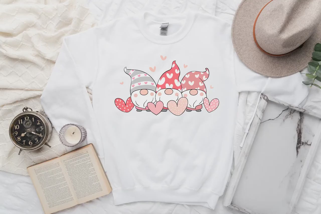 Valentine Gnomes Shirt, Valentines Day Shirt for Woman, Cute Valentine Shirt, Scandinavian Gnome Shirt, Valentines Day Gift