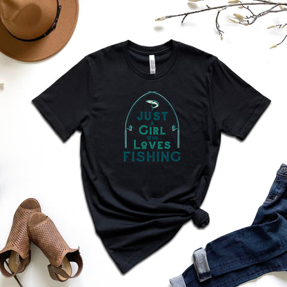 Just A Girl Who Loves Fishing Women's Fishing Shirt