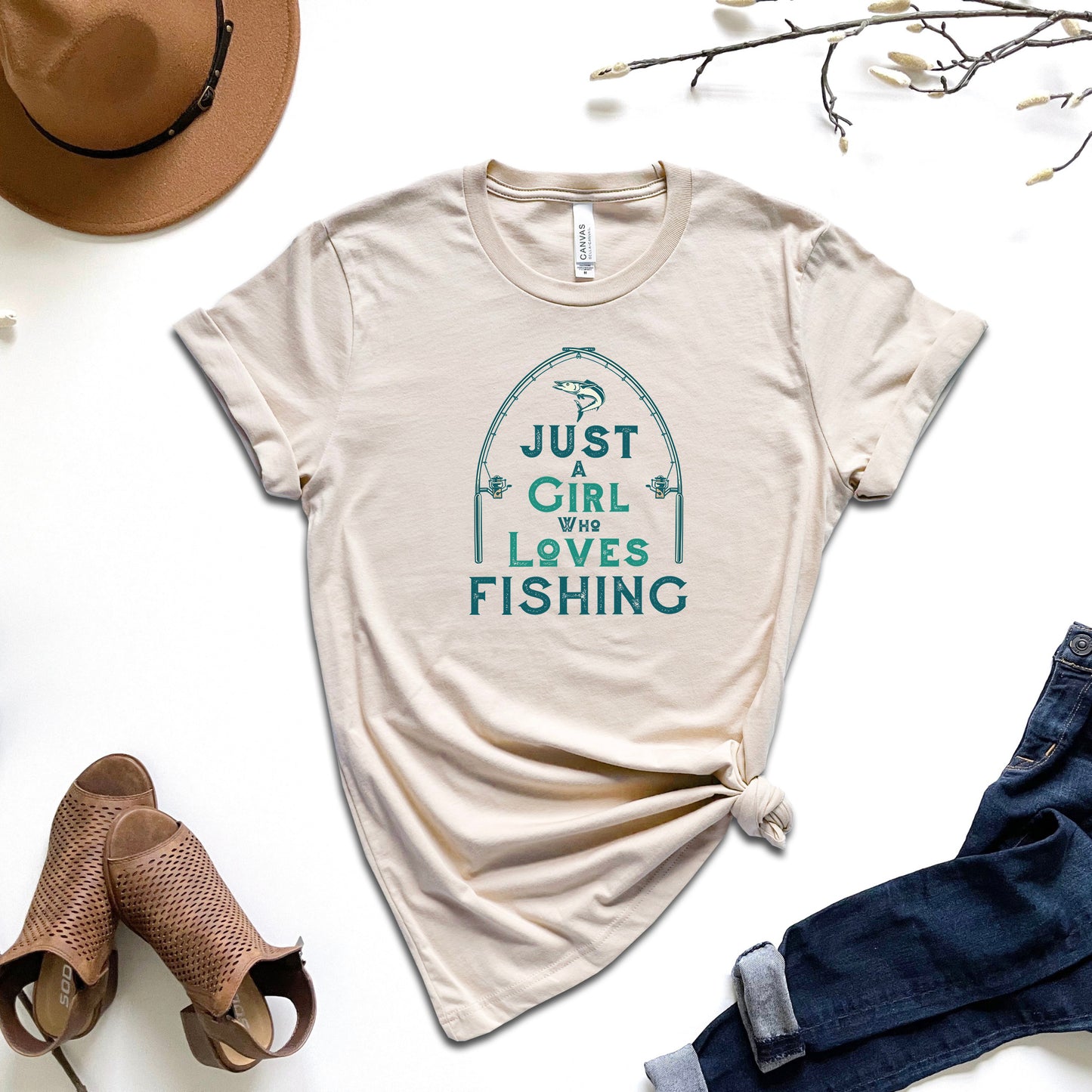 Just A Girl Who Loves Fishing Women's Fishing Shirt