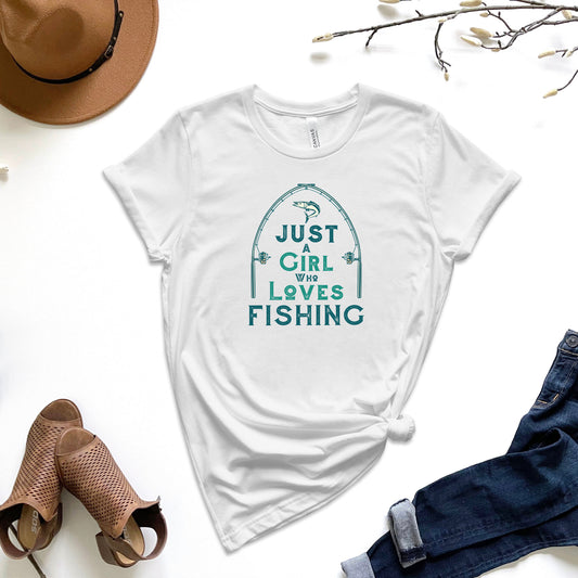 Just A Girl Who Loves Fishing Women's Fishing Shirt