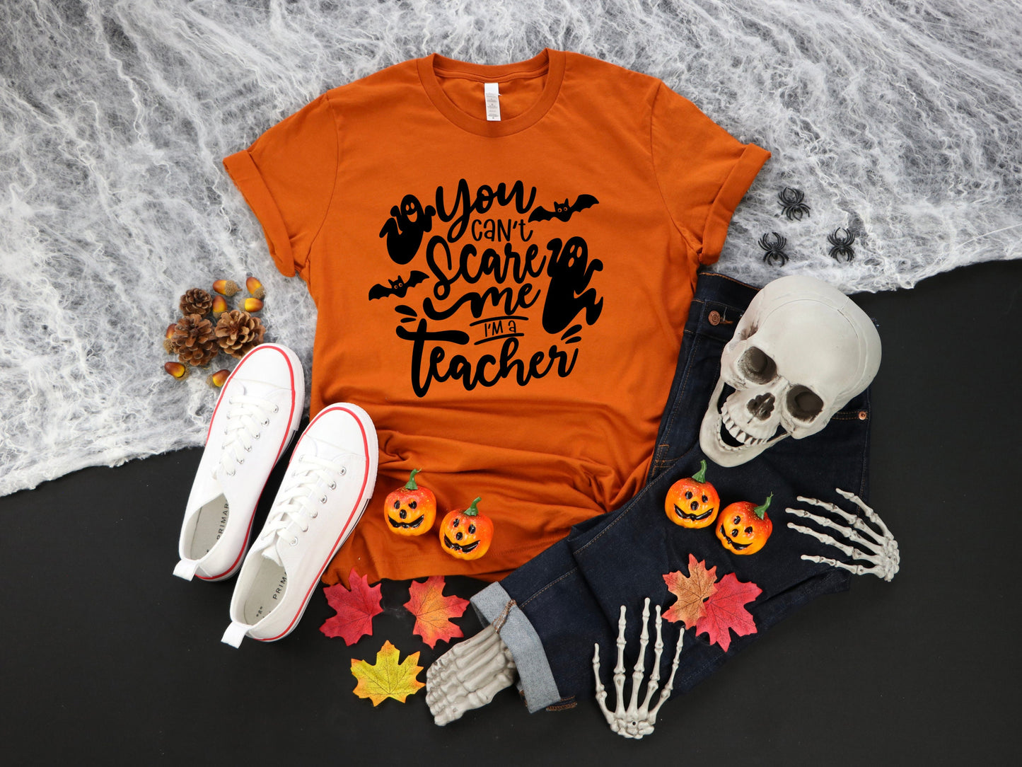 Women's Teacher Halloween Can't Scare Me Teacher Tee. Teacher Shirt