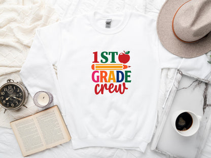 First Grade Teacher Sweatshirt, Teacher Grade Gift, 1st Grade Sweatshirt, First Grade Sweatshirt, 1st Grade Team, Teacher Squad Shirts - Mardonyx Sweatshirt White / S