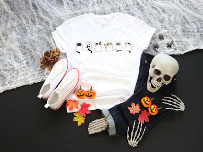 Halloween Cat Shirt, Ghost Cat Halloween T-Shirt - Mardonyx T-Shirt White / S