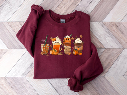 Women's Pumpkin Spice Fall Coffee Shirt, Fall Sweatshirt