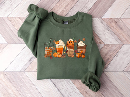 Women's Pumpkin Spice Fall Coffee Shirt, Fall Sweatshirt