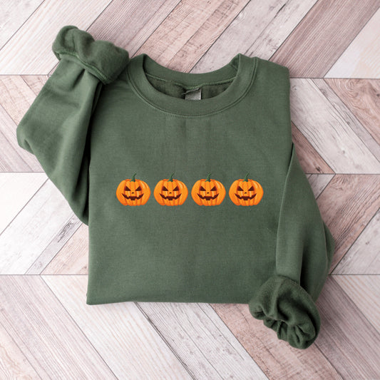 Women's Pumpkin Jack O' Lantern Halloween Sweatshirt