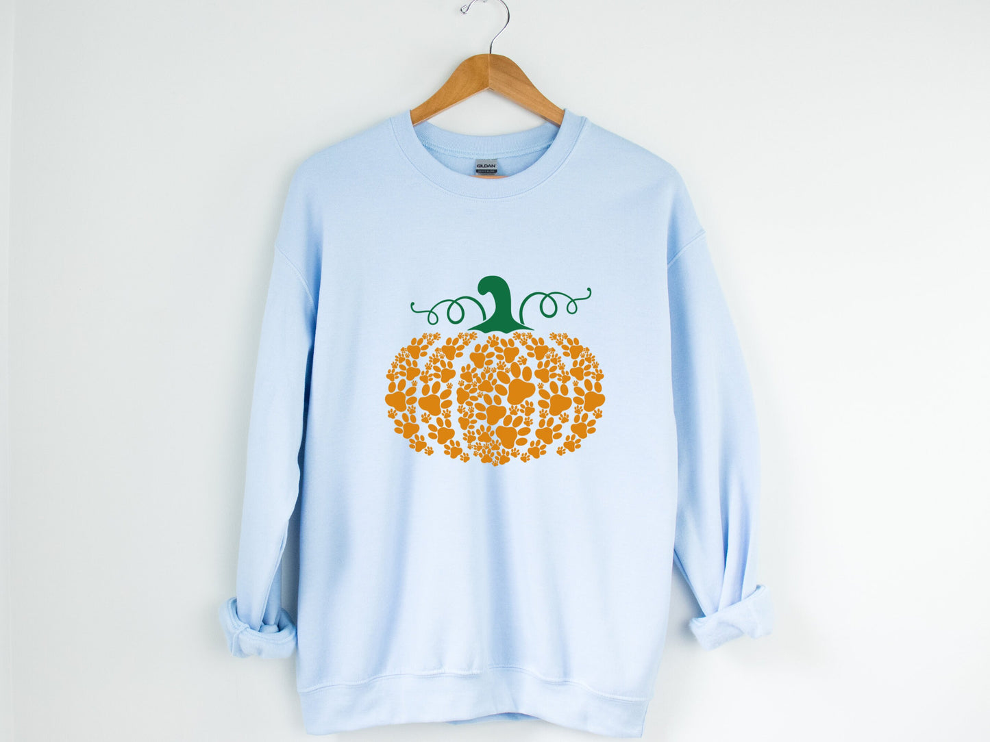 Paw Print Pumpkin Shirt, Halloween Dog Mom Sweatshirt