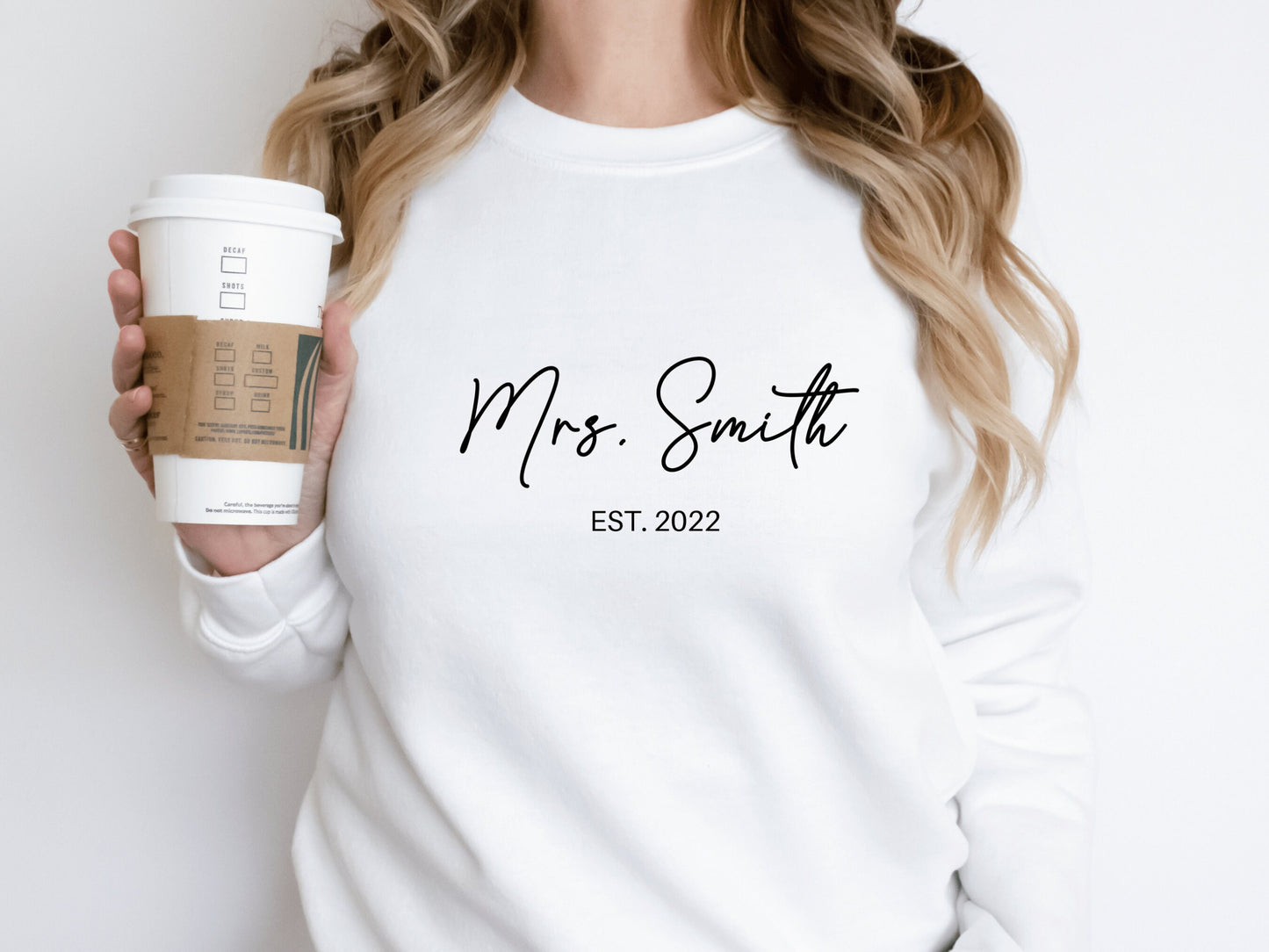 Personalized Mrs Sweatshirt, Gift for New Bride