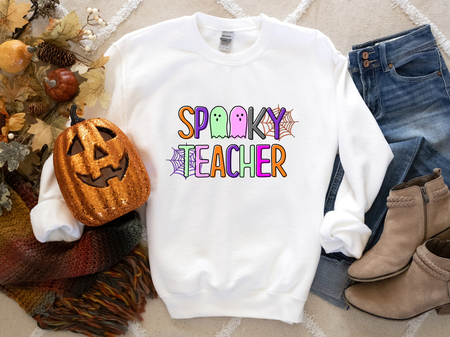 Women's Spooky Teacher Sweatshirt, Halloween Teacher Sweater
