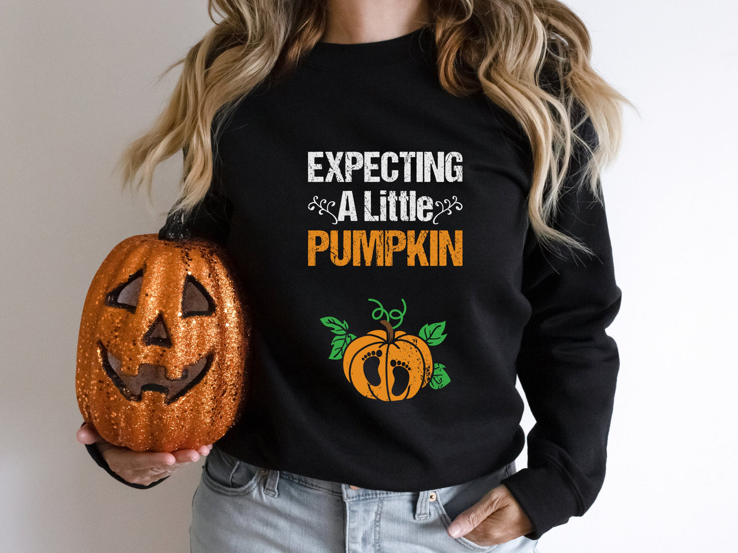 Pregnancy Announcement Sweatshirt, Expecting Little Pumpkin, Halloween Maternity Shirt