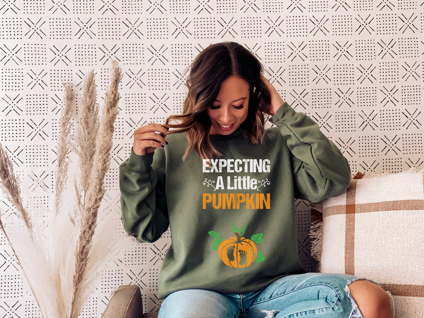 Pregnancy Announcement Sweatshirt, Expecting Little Pumpkin, Halloween Maternity Shirt